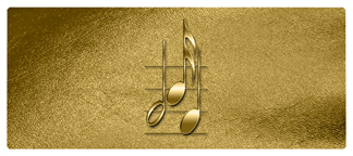 DNSEMP-L-382-GD Music Notes Gold
